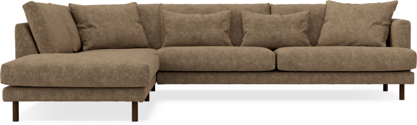 Harper - 3-sits soffa med divan vänster - Brun