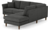 Eden - 2-sits soffa med divan - Svart