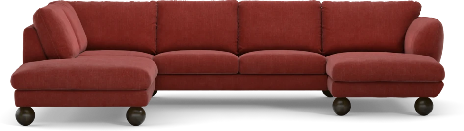 Madison Lux - 2-sits soffa med divan vänster och schäslong höger - Rosa