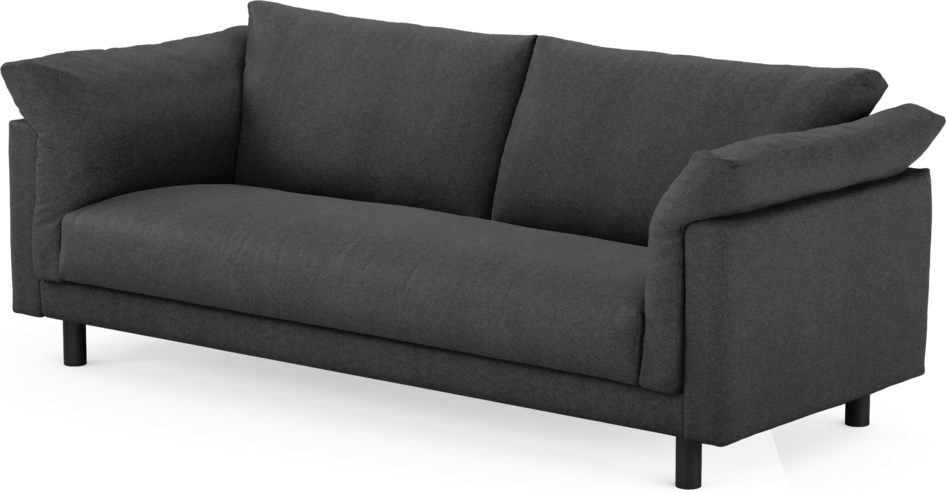 Cherrie - 3-sits soffa, hel dyna, fast klädsel - Svart
