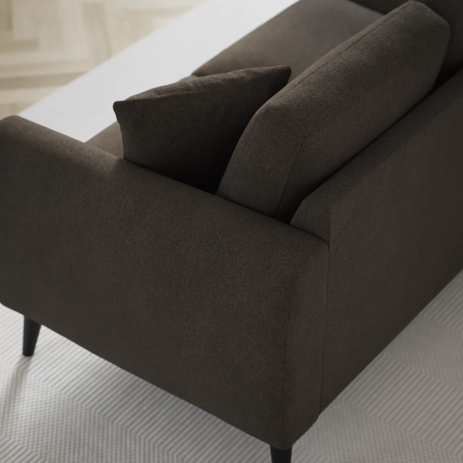 Eden - 3-sits soffa svängd - Brun