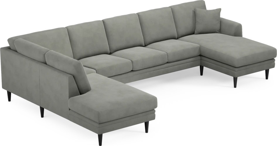 Eden - 3-sits soffa med divan vänster och schäslong höger - Grå