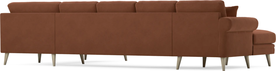 Eden - 3-sits soffa med schäslong vänster och divan höger - Orange
