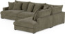 Rossi - 3-sits soffa med divan höger - Grön