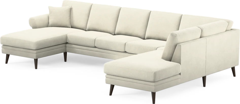 Eden - 3-sits soffa med schäslong vänster och divan höger - Vit