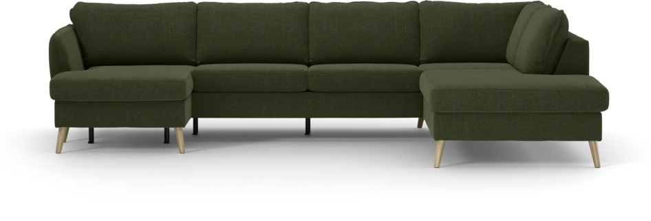 County - 3-sits soffa med schäslong vänster och divan höger - Grön