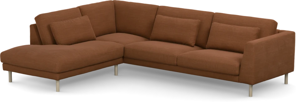 Willow - 3-sits soffa med divan vänster, fast klädsel - Orange