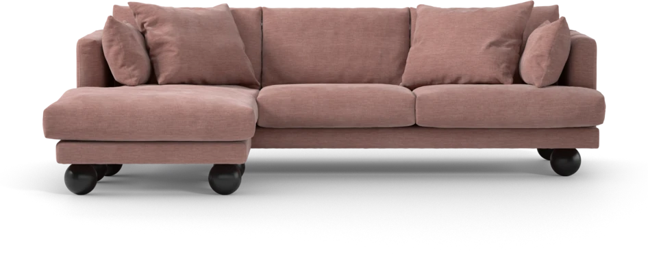 Harper - 4-sits med schäslong vänster - Rosa