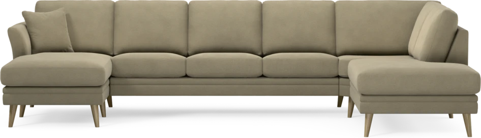 Eden - 3-sits soffa med schäslong vänster och divan höger - Beige