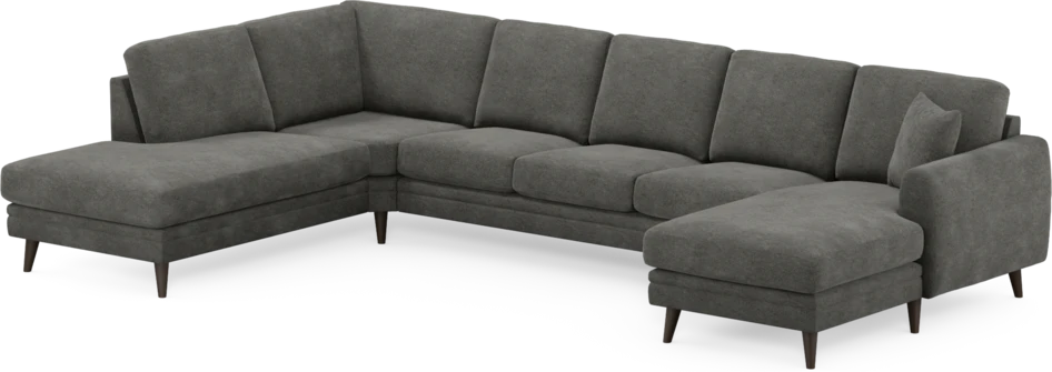 Eden - 3-sits soffa med divan vänster och schäslong höger - Grå