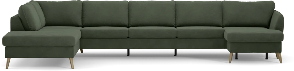 County - 4-sits soffa med divan vänster och schäslong höger - Grön
