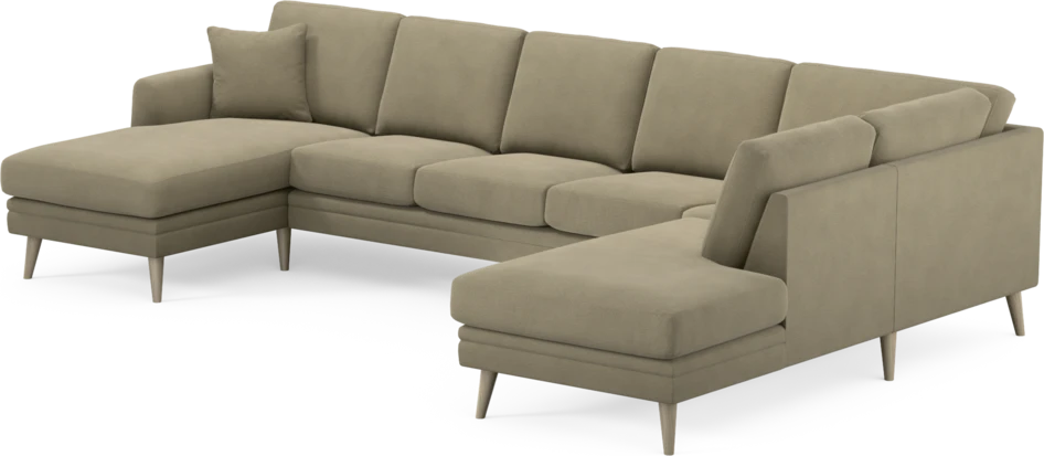 Eden - 3-sits soffa med schäslong vänster och divan höger - Beige