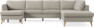 County - 3-sits soffa med schäslong vänster och divan höger - Beige