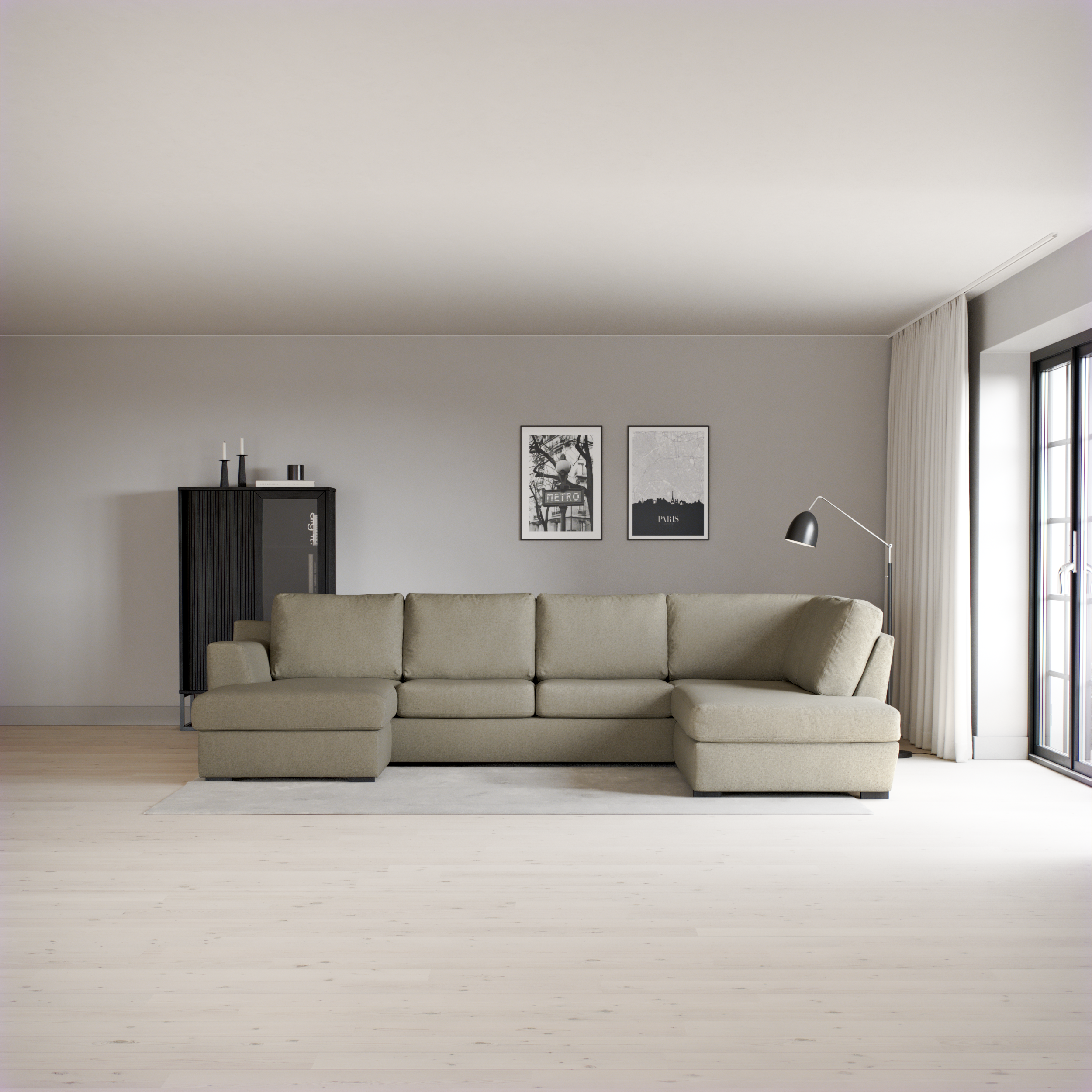 Friday - 3-sits soffa med schäslong vänster och divan höger - inspiration