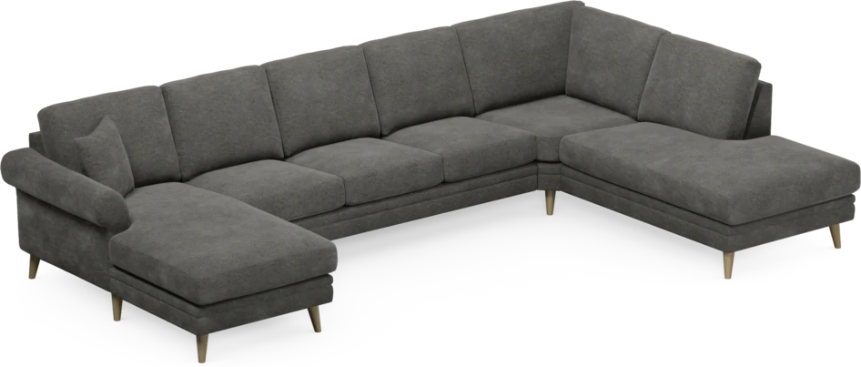 Eden - 3-sits soffa med schäslong vänster och divan höger - Grå