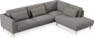 Willow - 3-sits soffa med divan höger, fast klädsel - Grå
