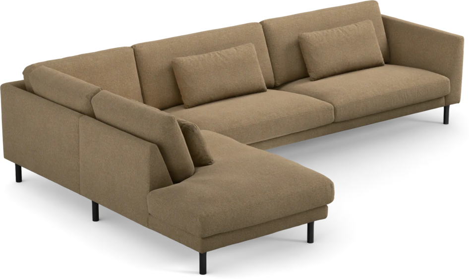 Willow - 4-sits soffa med divan vänster, fast klädsel - Gul