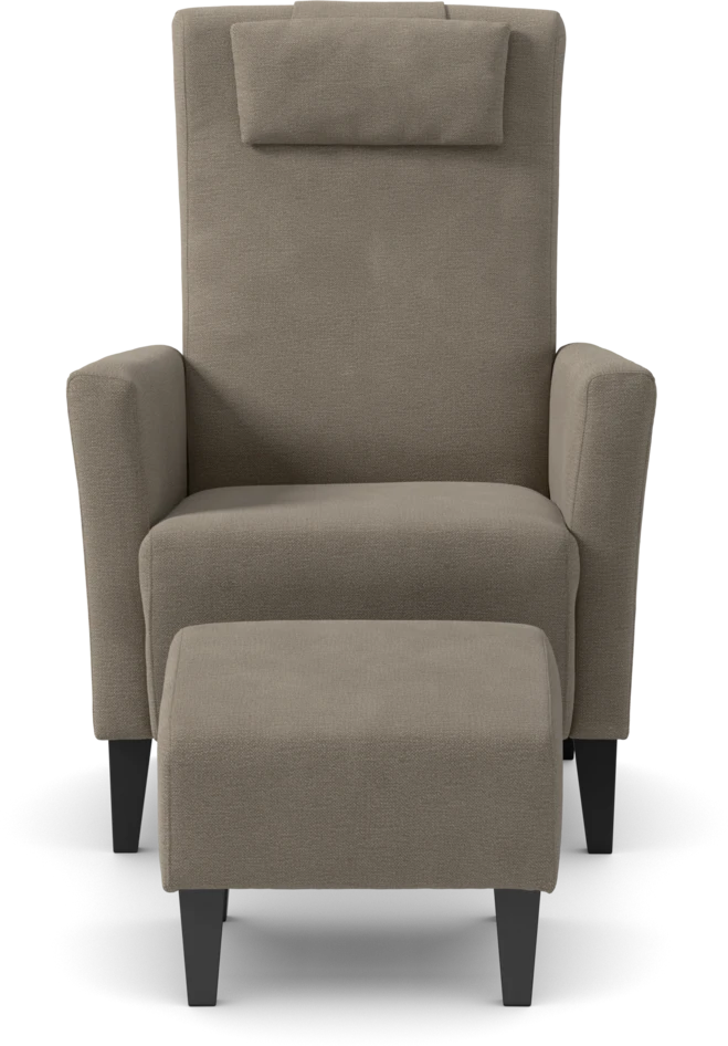 Erik - Fåtölj med fotpall - Beige