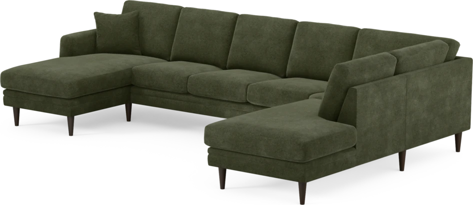 Eden - 3-sits soffa med schäslong vänster och divan höger - Grön