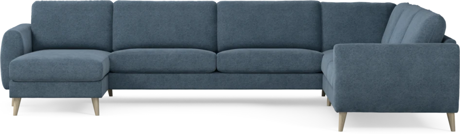 Bridge - Hörnsoffa, 3+2-sits med schäslong vänster - Blå