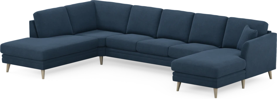 Eden - 3-sits soffa med divan vänster och schäslong höger - Blå
