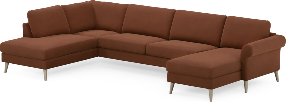 Bridge - 3-sits soffa med divan vänster och schäslong höger - Orange
