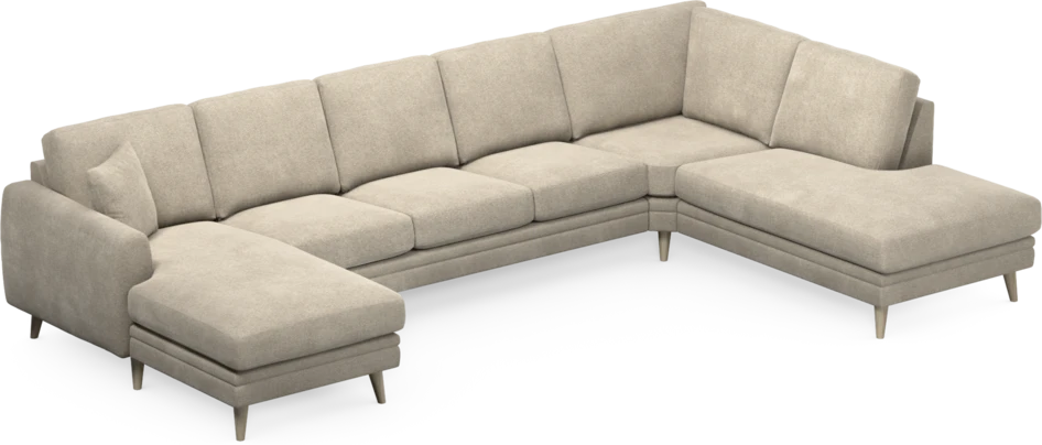 Eden - 3-sits soffa med schäslong vänster och divan höger - Beige