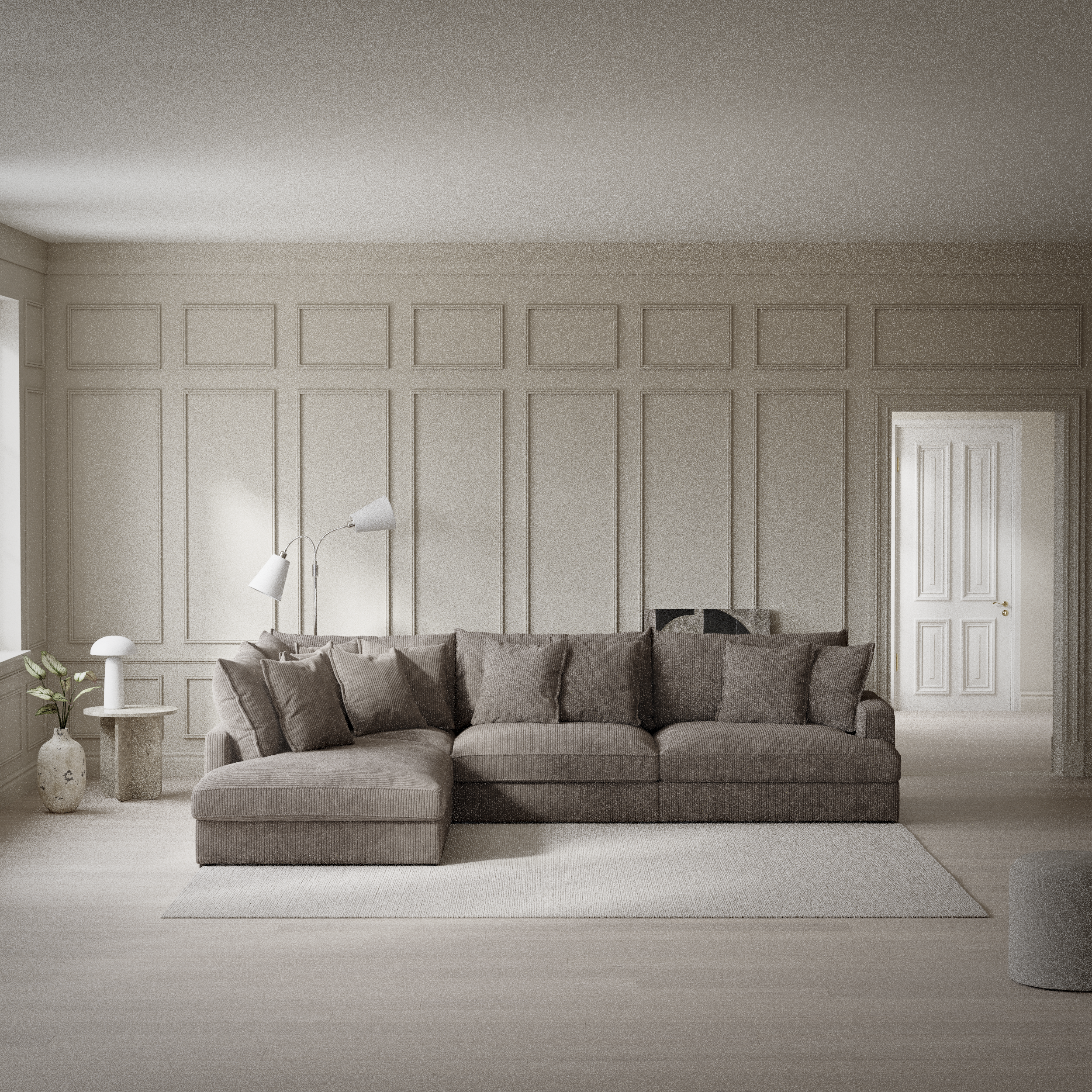 Rossi, 3-sits soffa med divan vänster