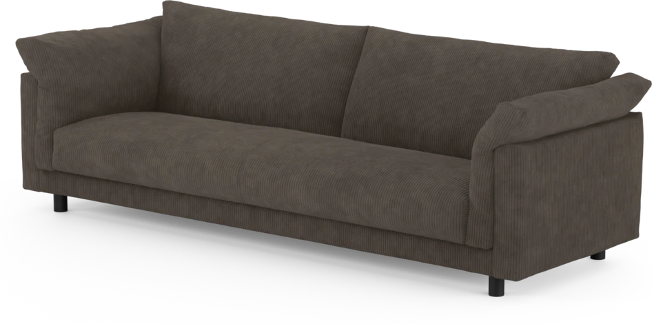 Cherrie - 4-sits soffa, hel dyna, fast klädsel - Brun