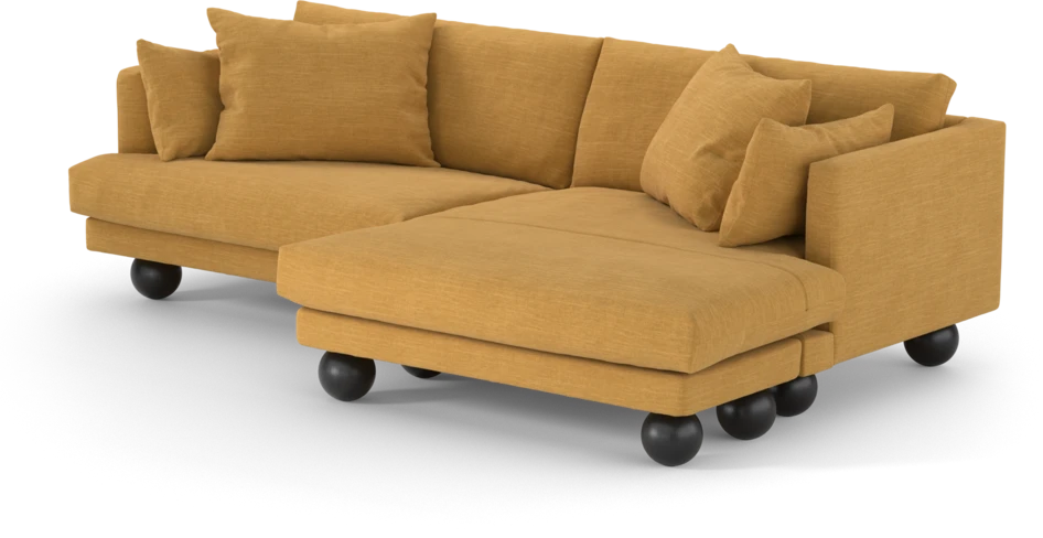 Harper - 4-sits med schäslong XL höger - Gul