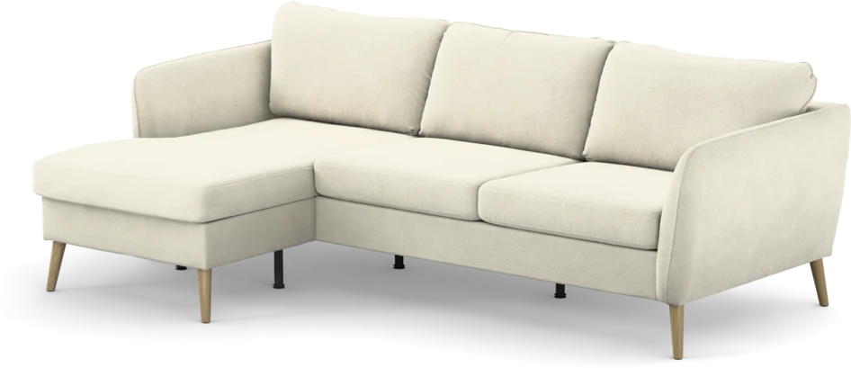 County - 3-sits soffa med flyttbar schäslong - Vit