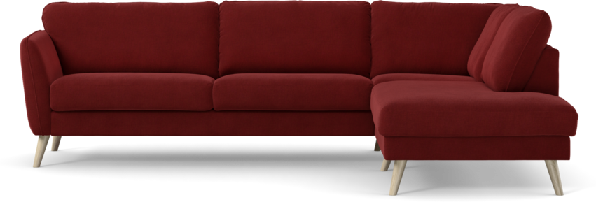 Bridge - 3-sits soffa med divan höger - Röd