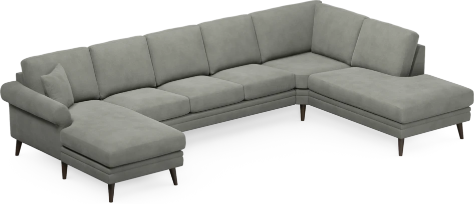Eden - 3-sits soffa med schäslong vänster och divan höger - Grå