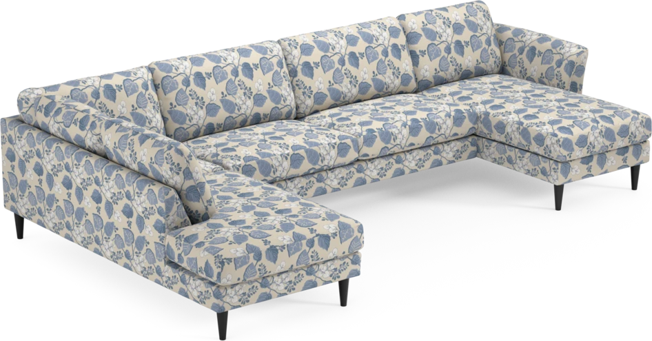 Bridge - 3-sits soffa med divan vänster och schäslong höger - Blå