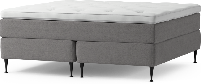 Delux Dream - Kontinentalsäng, dubbelsäng med bäddmadrass och sängben - Grå