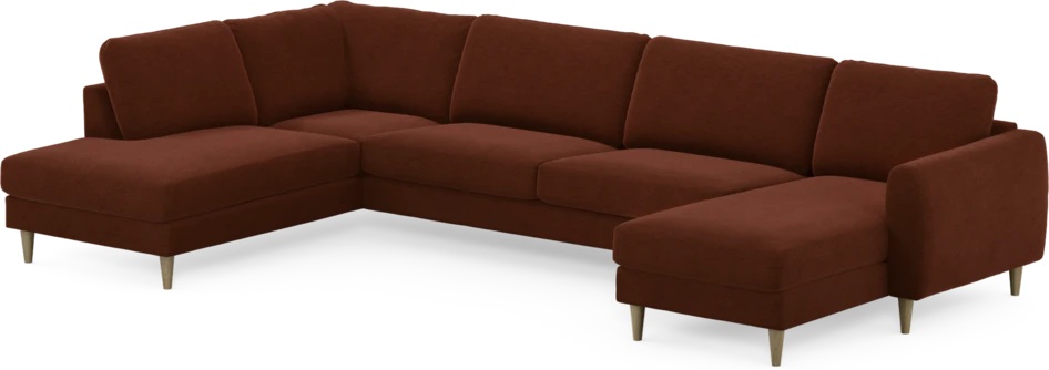 Bridge - 3-sits soffa med divan vänster och schäslong höger - Orange