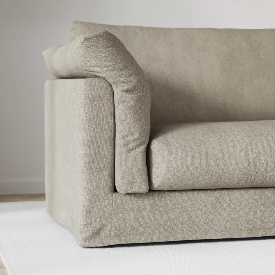 Cherrie - 3-sits soffa med divan höger, med kappa - Grå