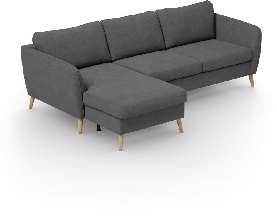 County - 3-sits soffa med flyttbar schäslong - Grå