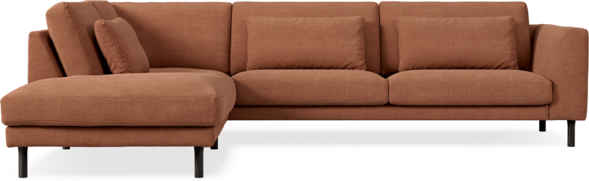 Willow - 3-sits soffa med divan vänster, fast klädsel - Röd