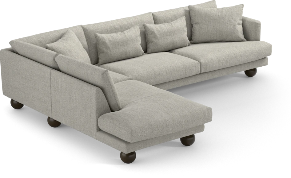 Harper - 3-sits soffa med divan vänster - Vit