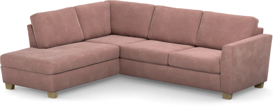 Friday - 2,5-sits soffa med divan vänster - Rosa