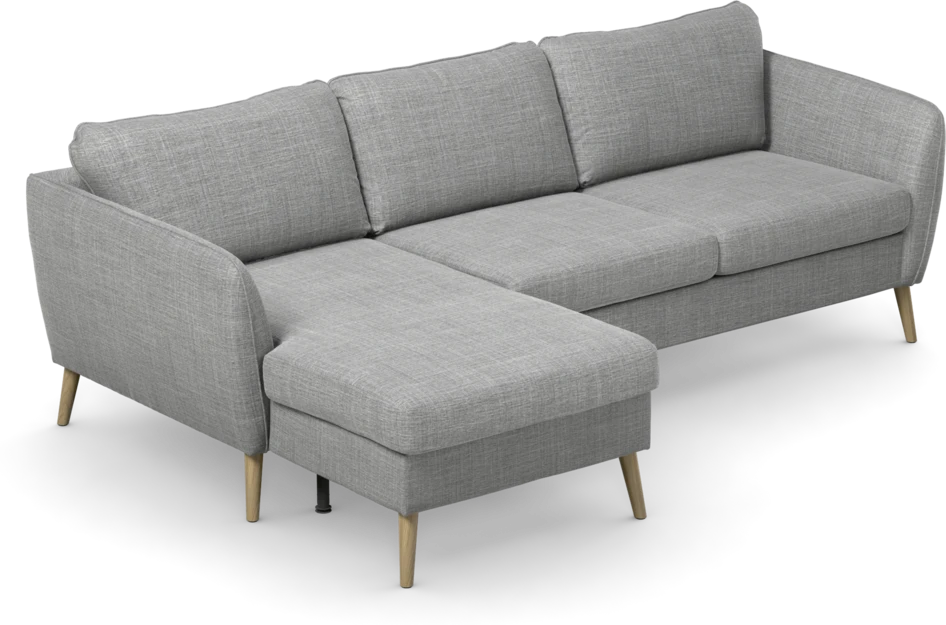 County - 3-sits soffa med flyttbar schäslong - Grå