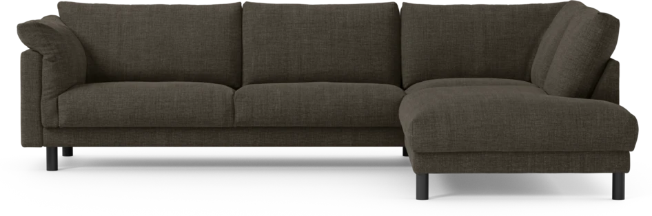 Cherrie - 3-sits soffa med divan höger, fast klädsel - Brun