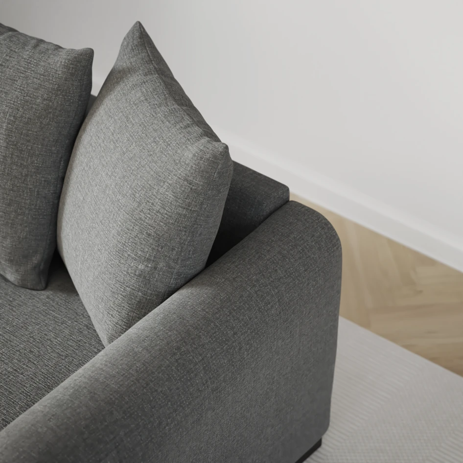 Town - 3-sits soffa med schäslong vänster - Grå