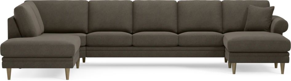 Eden - 3-sits soffa med divan vänster och schäslong höger - Brun