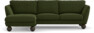 Madison Lux - 2-sits soffa med schäslong vänster - Grön