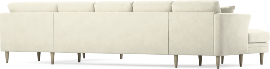 Eden - 3-sits soffa med schäslong vänster och divan höger - Vit