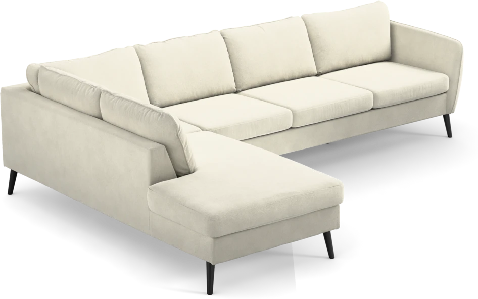 County - 3-sits soffa med divan vänster - Vit