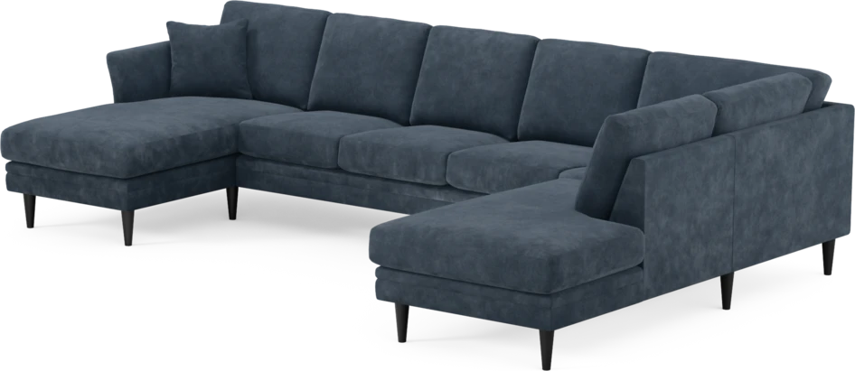 Eden - 3-sits soffa med schäslong vänster och divan höger - Blå