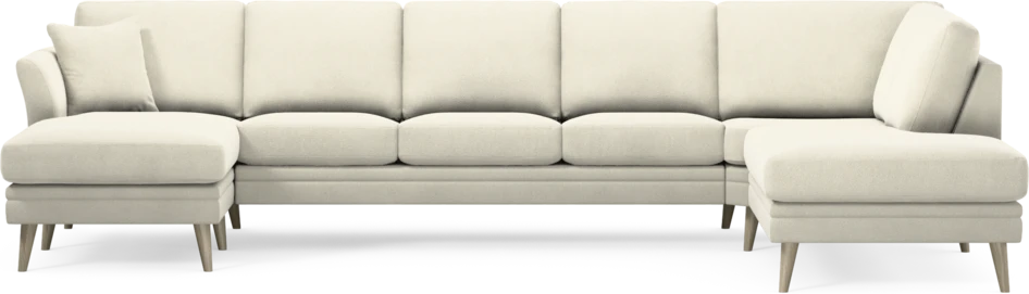 Eden - 3-sits soffa med schäslong vänster och divan höger - Vit